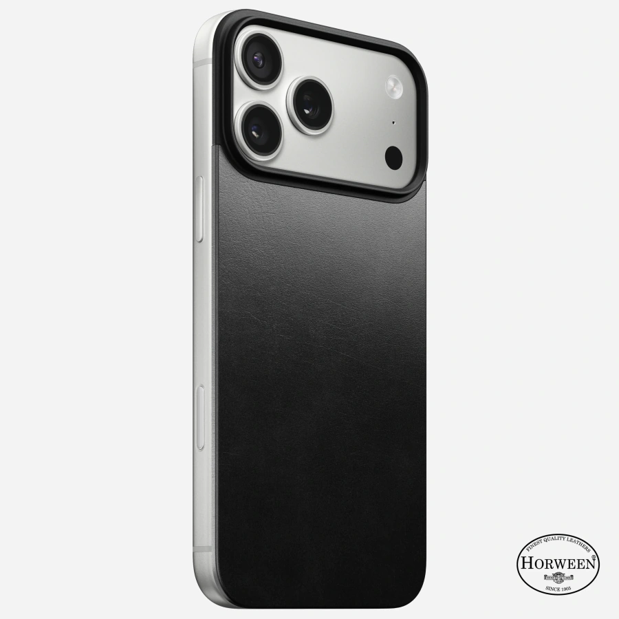 Шкіряна магнітна накладка Nomad Magnetic Horween Leather Back Case for iPhone 17 Pro Max - Black (NM014391858)