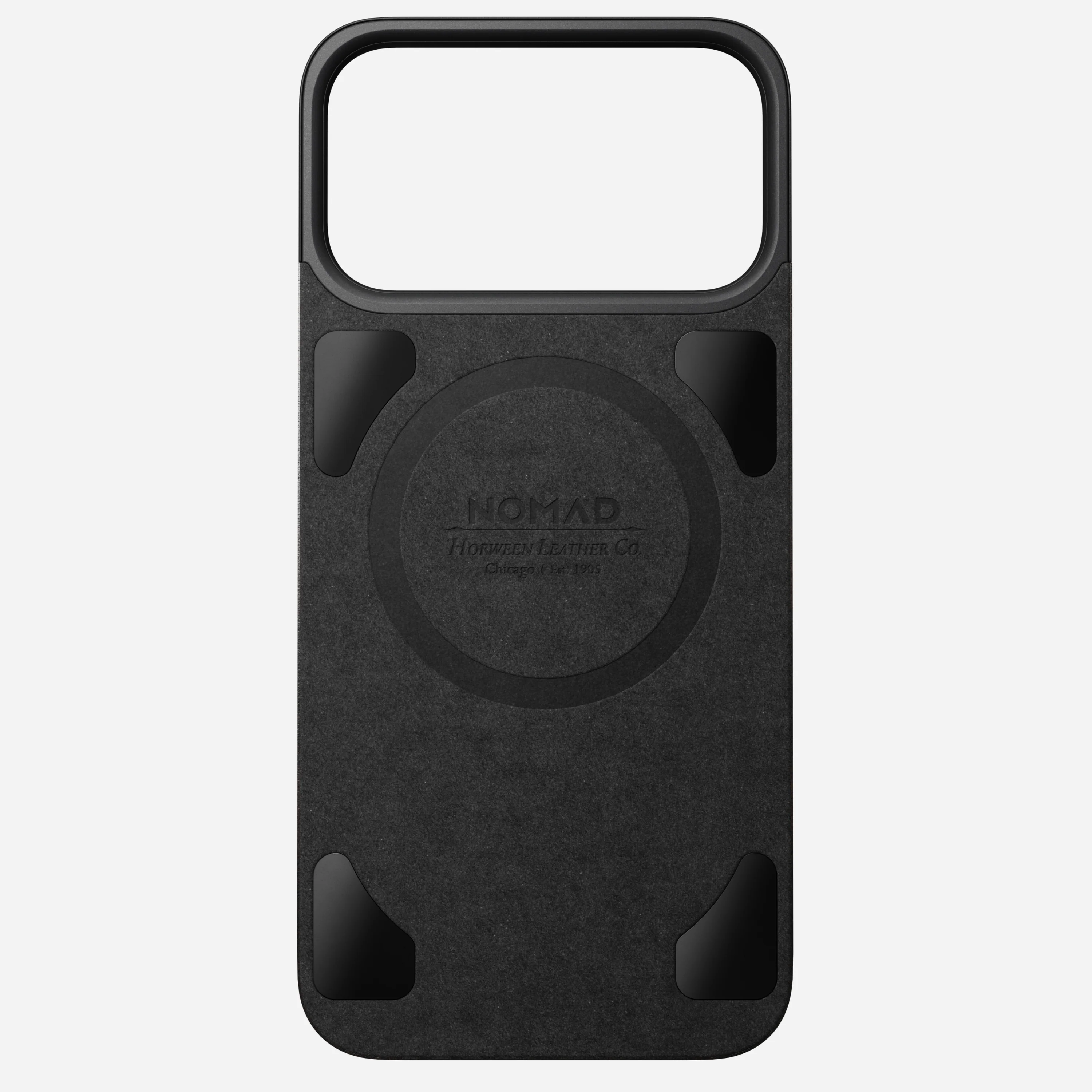 Кожаная магнитная накладка Nomad Magnetic Horween Leather Back Case для iPhone 17 Pro Max - Black (NM014391858)