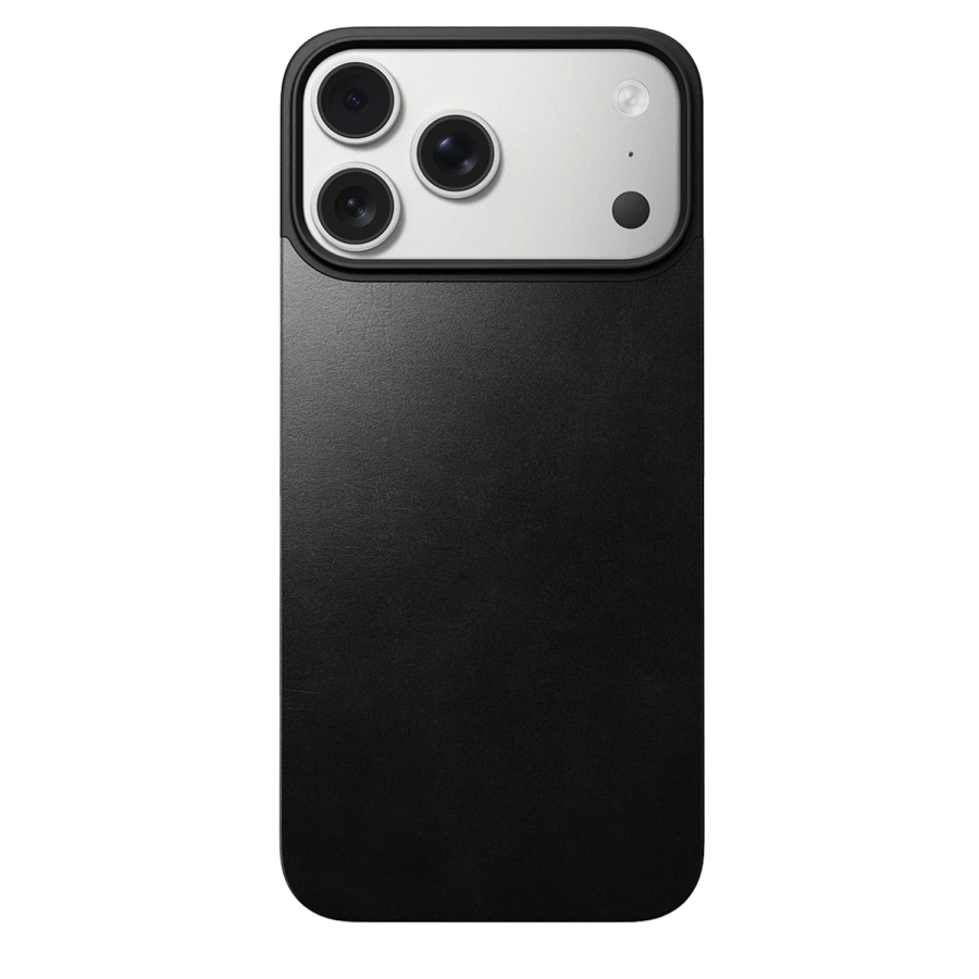 Шкіряна магнітна накладка Nomad Magnetic Horween Leather Back Case for iPhone 17 Pro Max - Black (NM014391858)