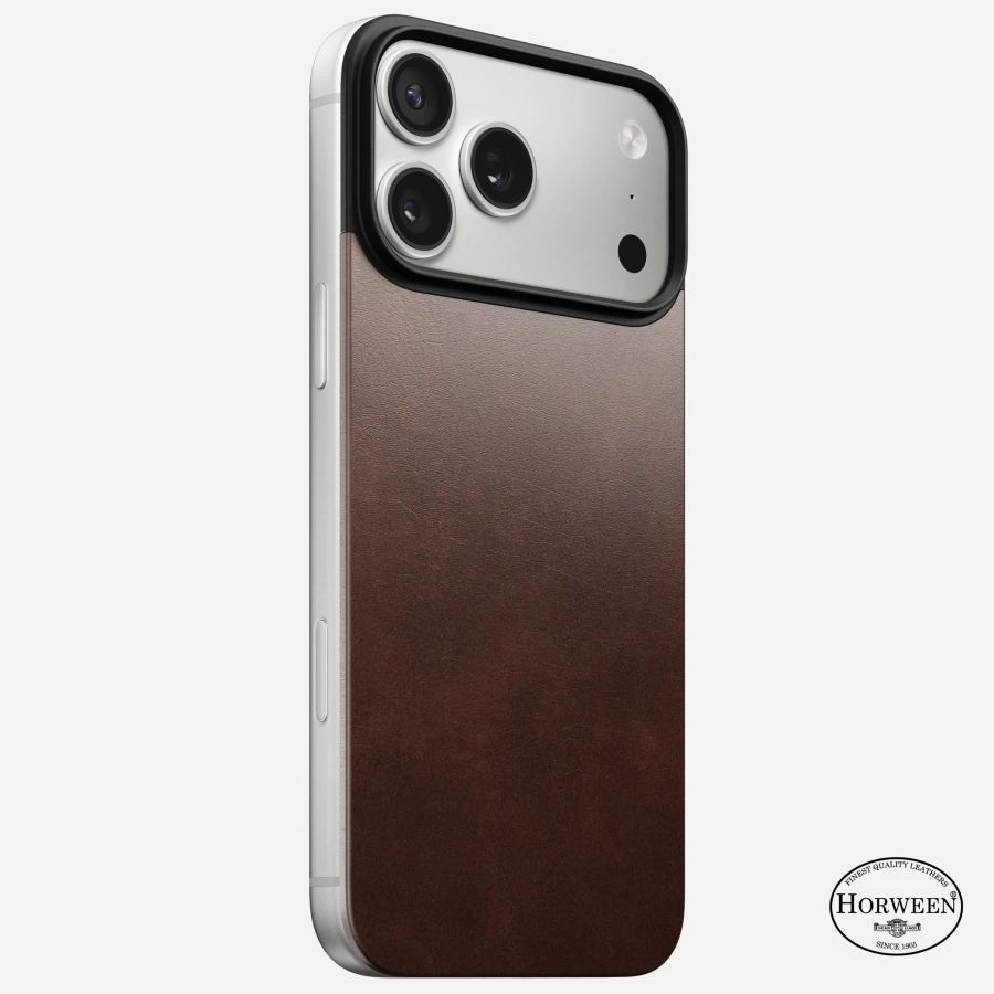 Шкіряна магнітна накладка Nomad Magnetic Horween Leather Back Case for iPhone 17 Pro Max - Rustic Brown (NM014384858)
