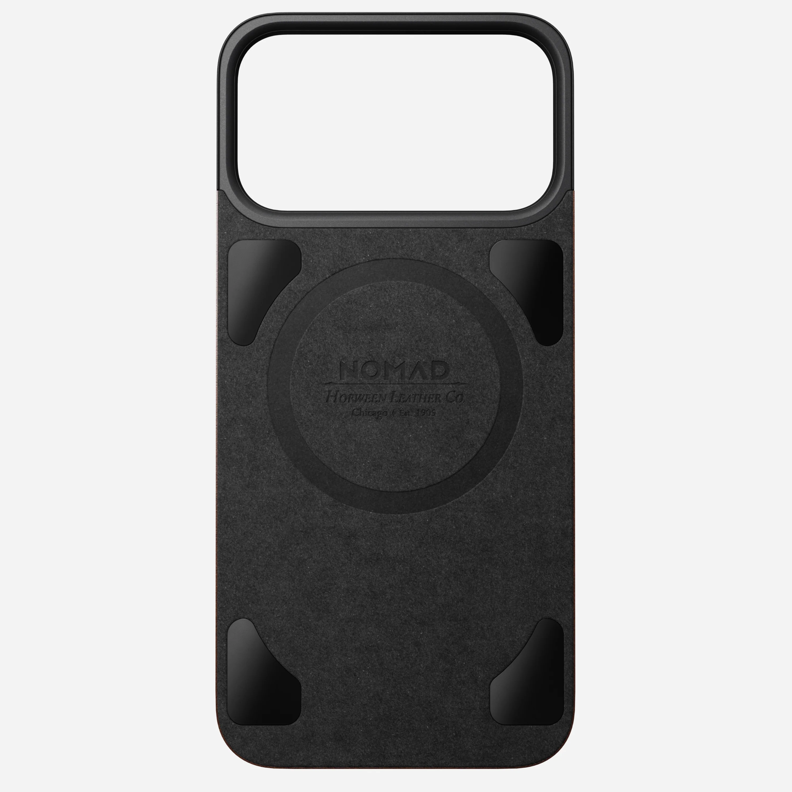 Кожаная магнитная накладка Nomad Magnetic Horween Leather Back Case для iPhone 17 Pro Max - Rustic Brown (NM014384858)