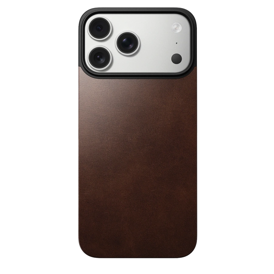 Шкіряна магнітна накладка Nomad Magnetic Horween Leather Back Case for iPhone 17 Pro Max - Rustic Brown (NM014384858)