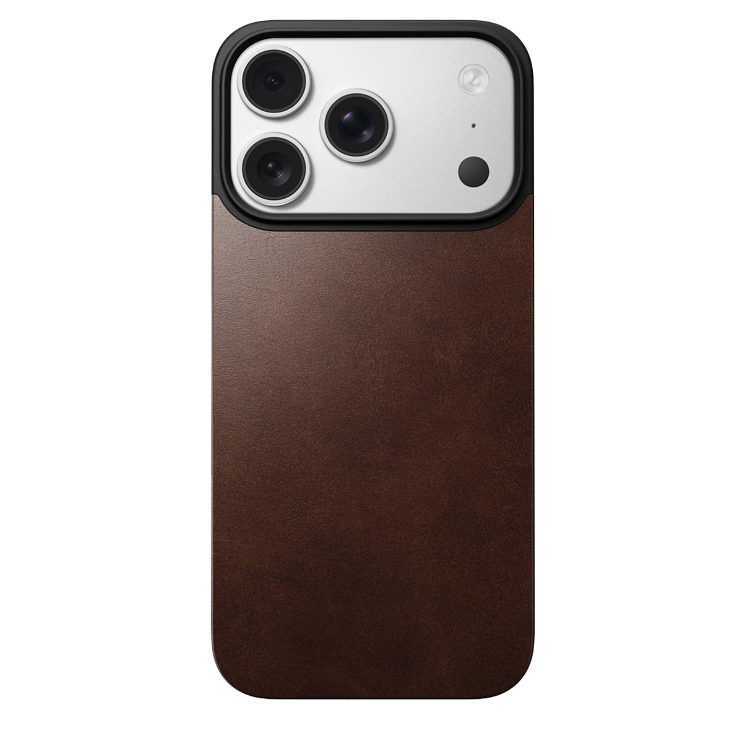 Кожаная магнитная накладка Nomad Magnetic Horween Leather Back Case для iPhone 17 Pro - Rustic Brown (NM014407858)