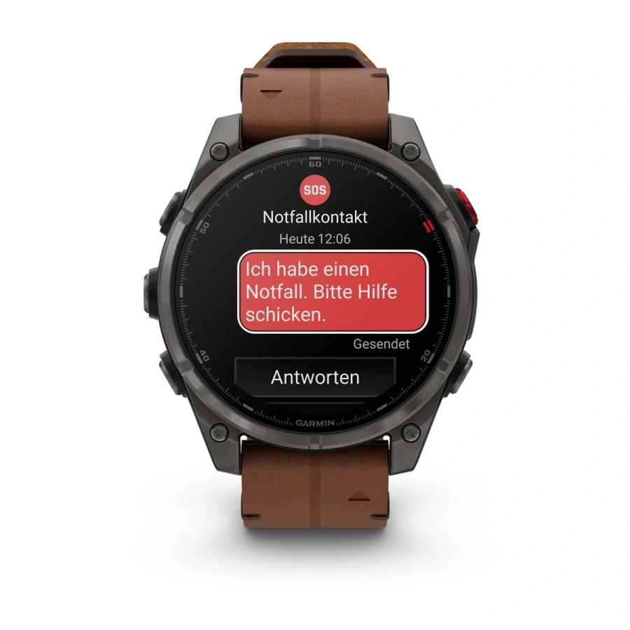 Смарт-годинник Garmin Fenix 8 Pro 47 mm AMOLED Sapphire - Carbon Gray DLC Titanium with QuickFit Leather Strap 22 mm + Black/Pebble Gray Silicone Band (010-03198-40)