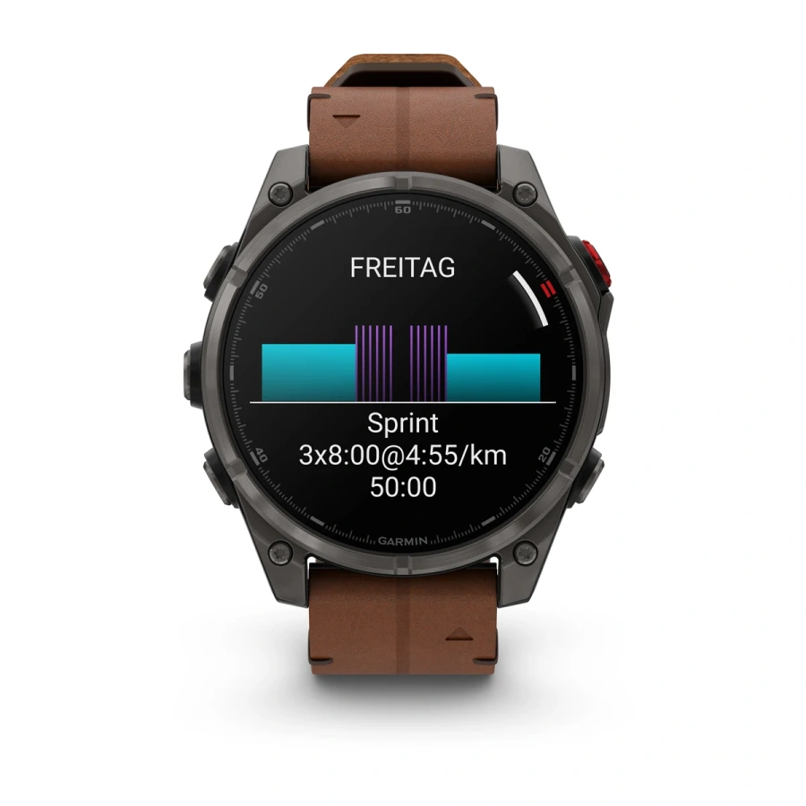 Смарт-годинник Garmin Fenix 8 Pro 47 mm AMOLED Sapphire - Carbon Gray DLC Titanium with QuickFit Leather Strap 22 mm + Black/Pebble Gray Silicone Band (010-03198-40)