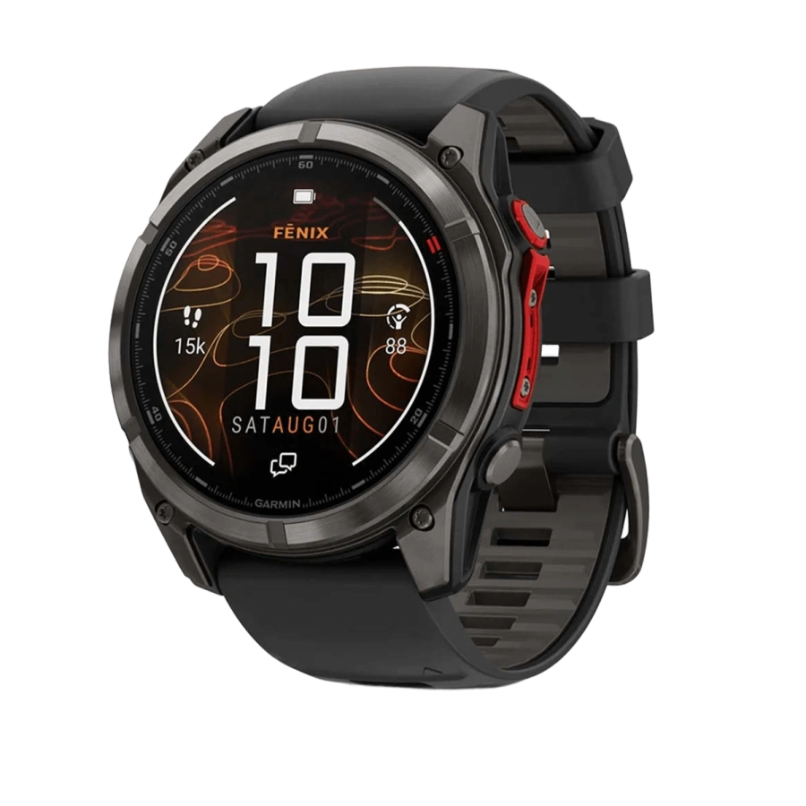 Смарт-годинник Garmin Fenix 8 Pro 51 mm MicroLED Sapphire - Carbon Gray DLC Titanium with Black/Pebble Gray Silicone Band (010-03380-00/01)
