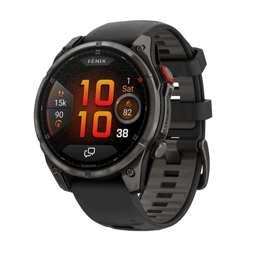 Смарт-часы Garmin Fenix ​​8 Pro 47mm AMOLED Sapphire - Carbon Gray DLC Titanium with Black/Pebble Gray Silicone Band (010-03198-00/01)