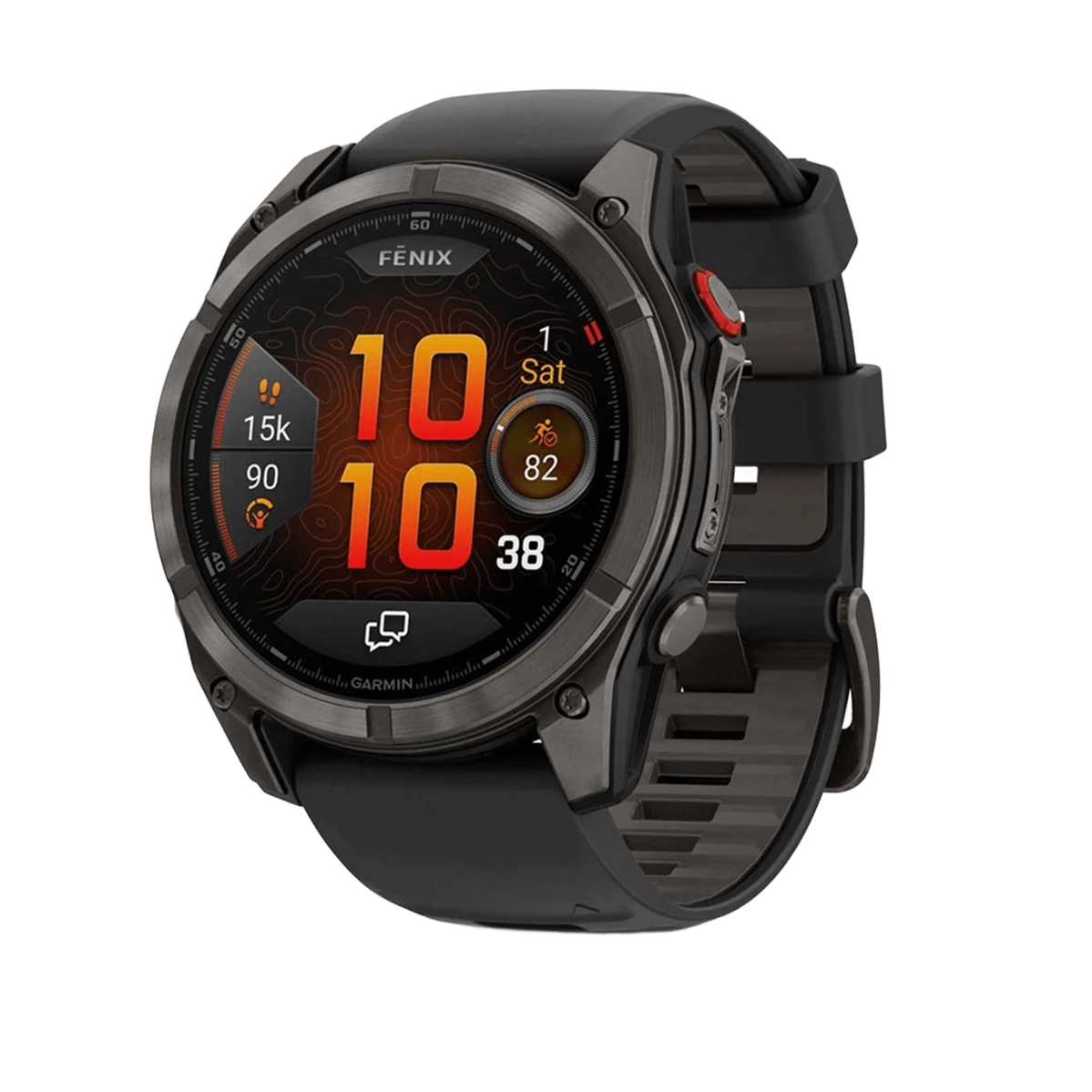 Смарт-годинник Garmin Fenix 8 Pro 51 mm AMOLED Sapphire - Carbon Gray DLC Titanium with Black/Pebble Gray Silicone Band (010-03199-00/01)