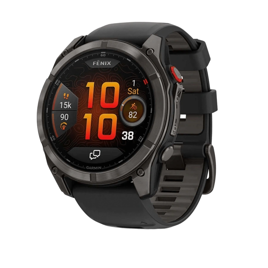 Смарт-часы Garmin Fenix ​​8 Pro 51 mm AMOLED Sapphire - Carbon Gray DLC Titanium with Black/Pebble Gray Silicone Band (010-03199-00/01)