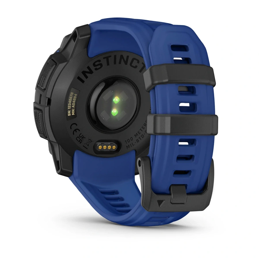 Смарт-годинник Garmin Instinct 3 45mm AMOLED Black with Bolt Blue/Black Band (010-02936-03)