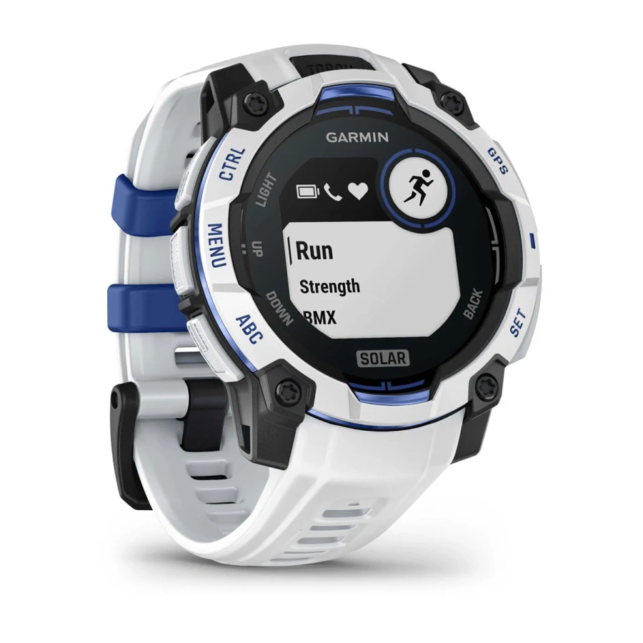 Смарт-годинник Garmin Instinct 3 45mm Solar Whitestone with Whitestone/Bolt Blue Band (010-02934-03)
