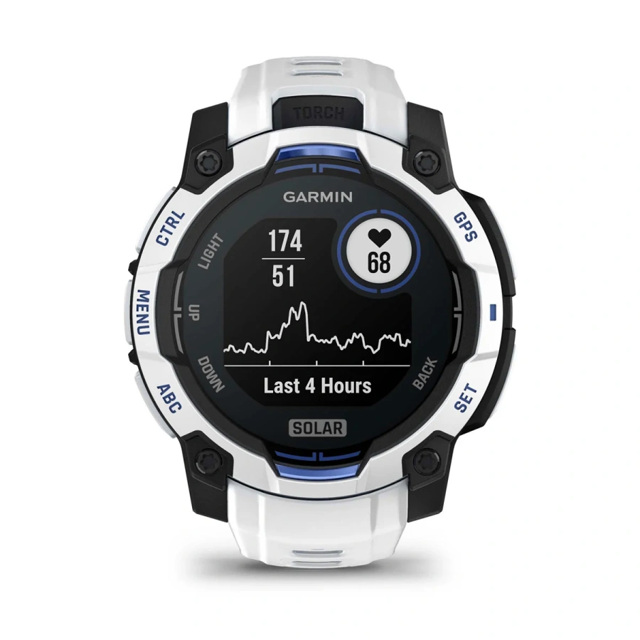 Смарт-годинник Garmin Instinct 3 45mm Solar Whitestone with Whitestone/Bolt Blue Band (010-02934-03)