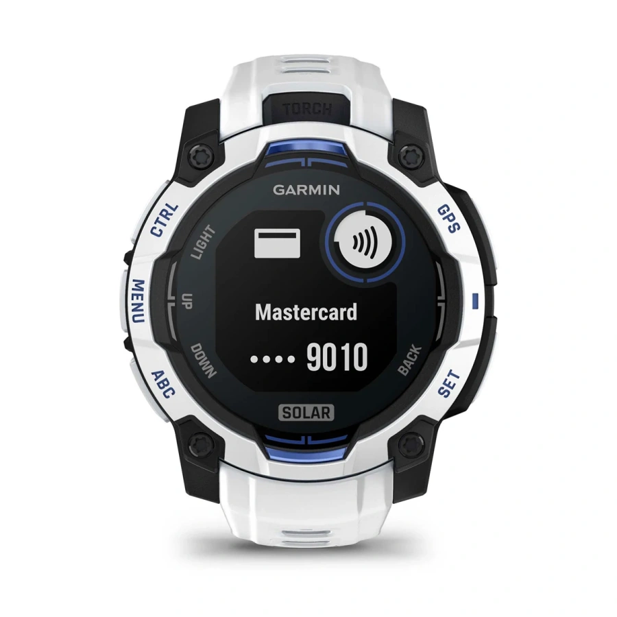 Смарт-годинник Garmin Instinct 3 45mm Solar Whitestone with Whitestone/Bolt Blue Band (010-02934-03)