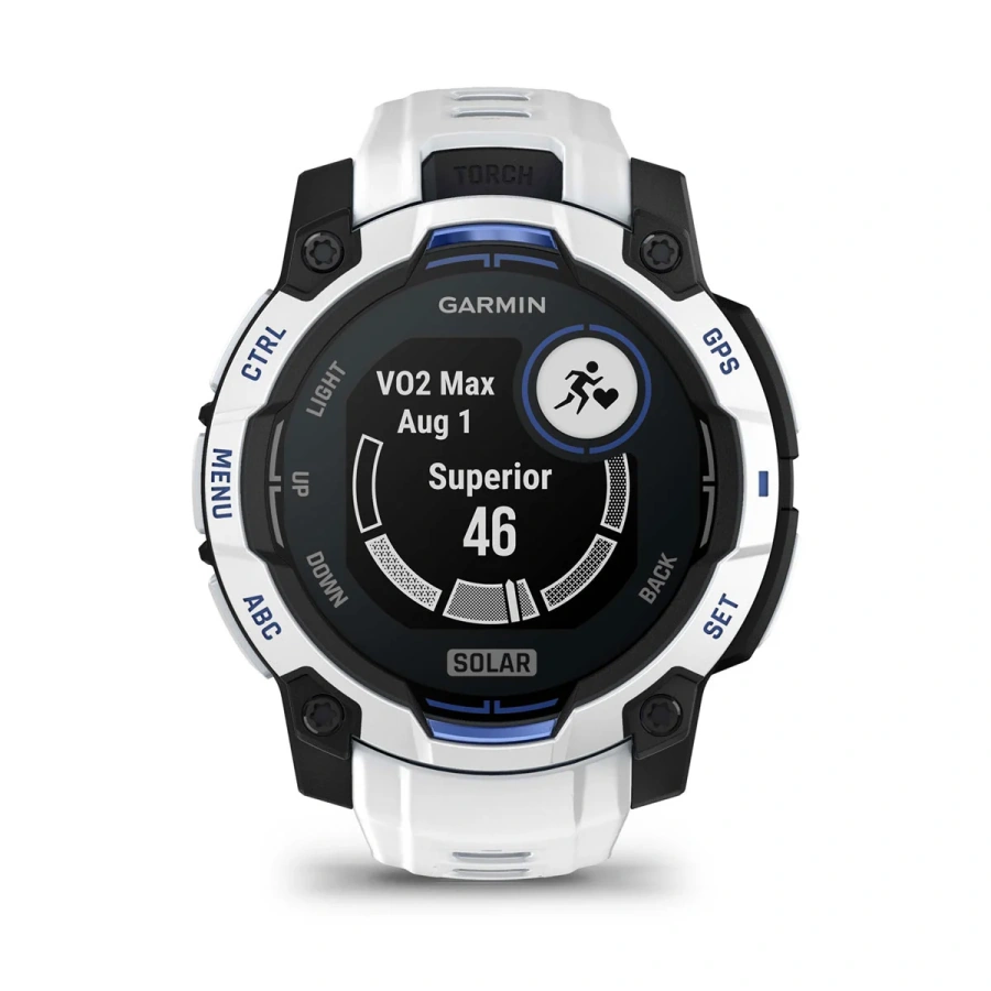 Смарт-годинник Garmin Instinct 3 45mm Solar Whitestone with Whitestone/Bolt Blue Band (010-02934-03)