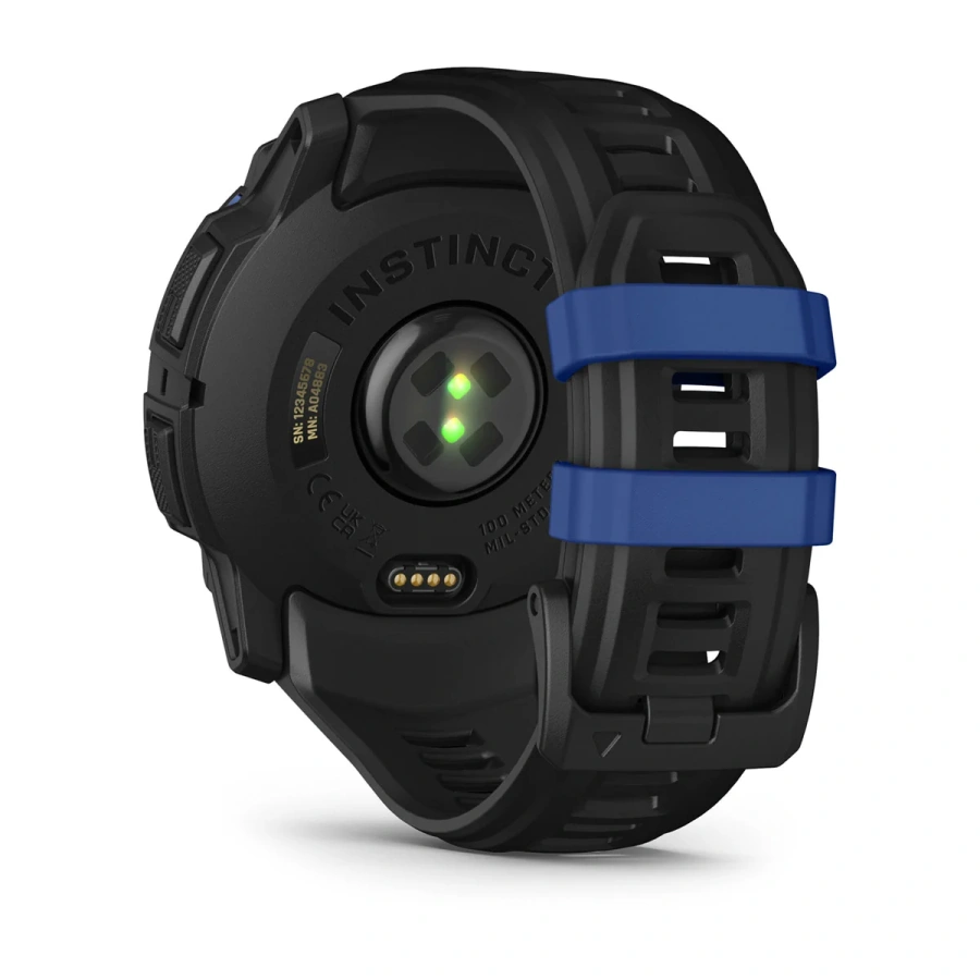 Смарт-годинник Garmin Instinct 3 50mm AMOLED Black with Black/Bolt Blue Band (010-03020-03)