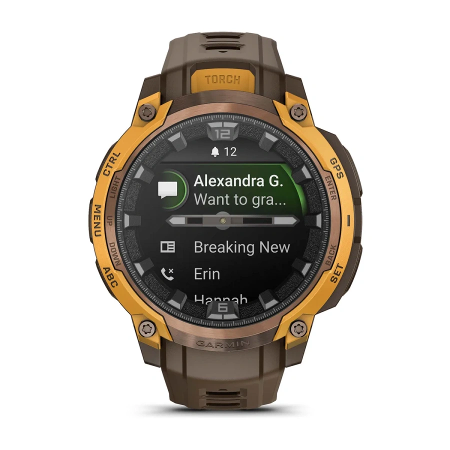 Смарт-годинник Garmin Instinct Crossover AMOLED Bronze/Sunburst (010-03398-01)
