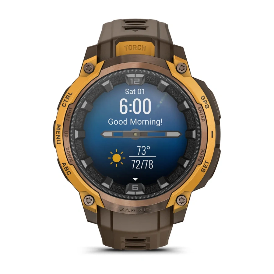Смарт-годинник Garmin Instinct Crossover AMOLED Bronze/Sunburst (010-03398-01)