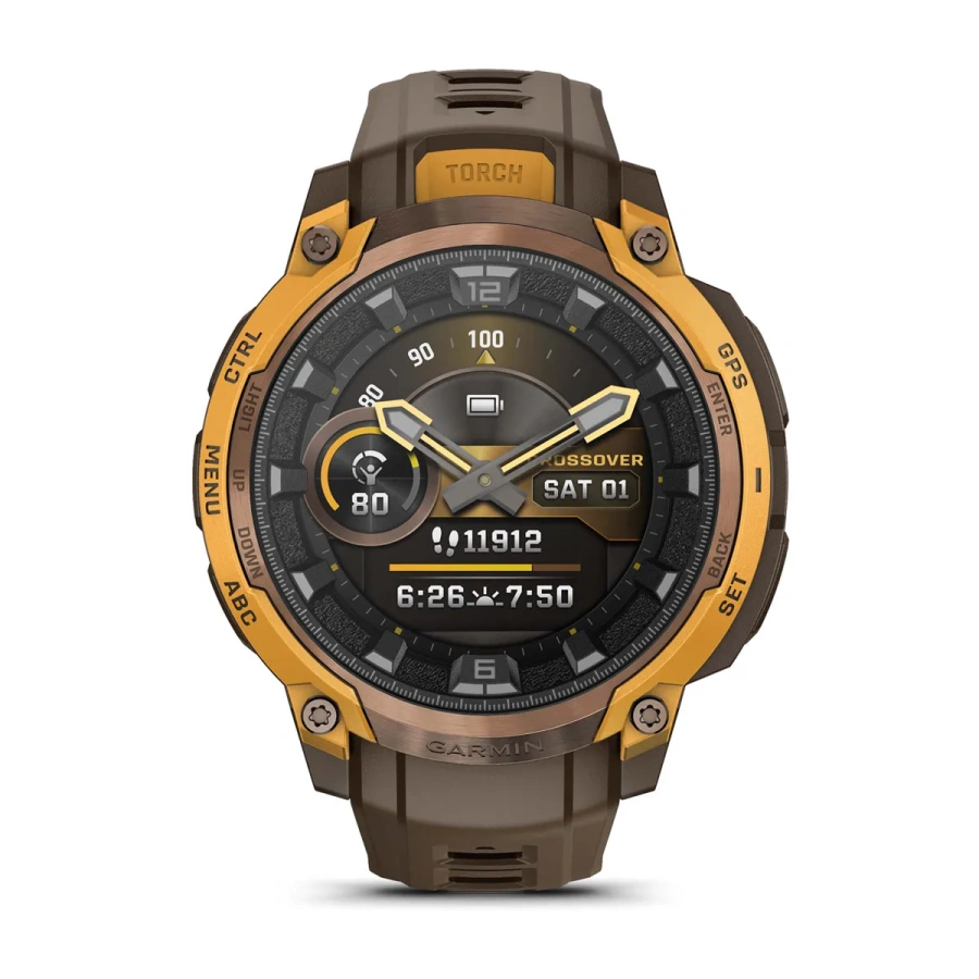 Смарт-годинник Garmin Instinct Crossover AMOLED Bronze/Sunburst (010-03398-01)