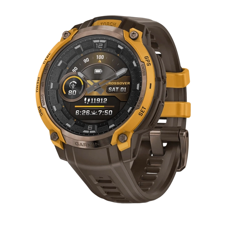 Смарт-годинник Garmin Instinct Crossover AMOLED Bronze/Sunburst (010-03398-01)