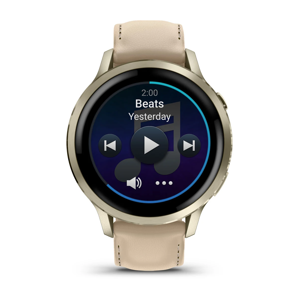 Смарт-годинник Garmin Venu 4 41 mm Lunar Gold with Bone Silicone Band and Light Sand Leather Band (010-03013-03)