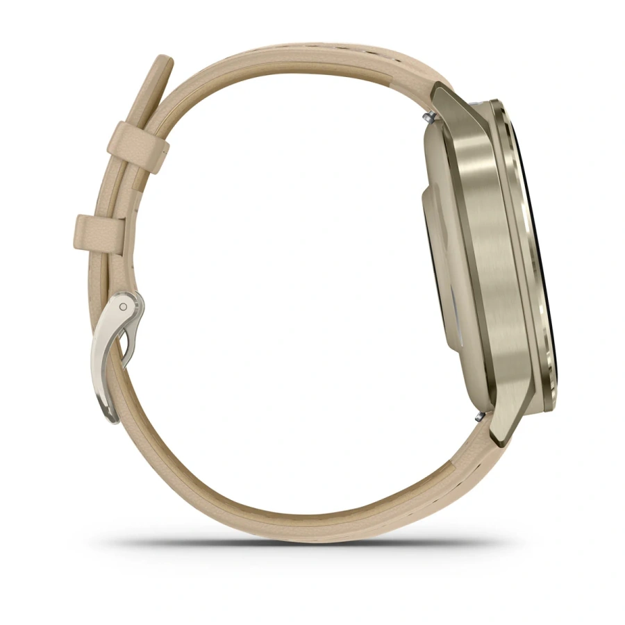 Смарт-годинник Garmin Venu 4 41 mm Lunar Gold with Bone Silicone Band and Light Sand Leather Band (010-03013-03)