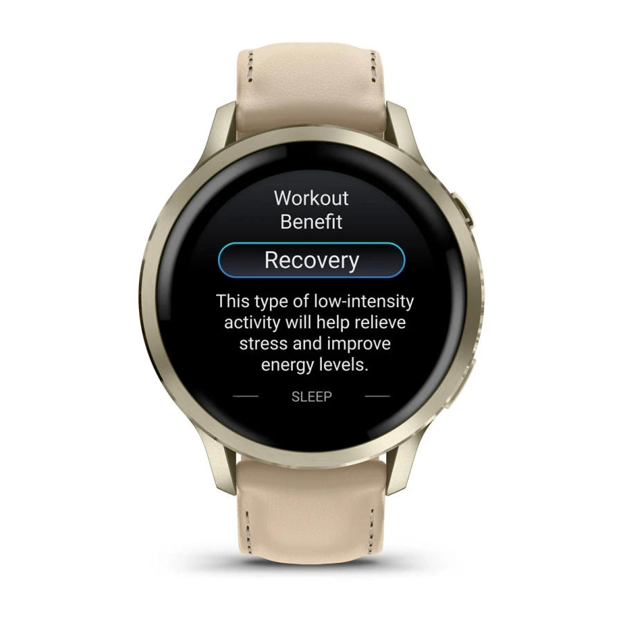 Смарт-годинник Garmin Venu 4 41 mm Lunar Gold with Bone Silicone Band and Light Sand Leather Band (010-03013-03)