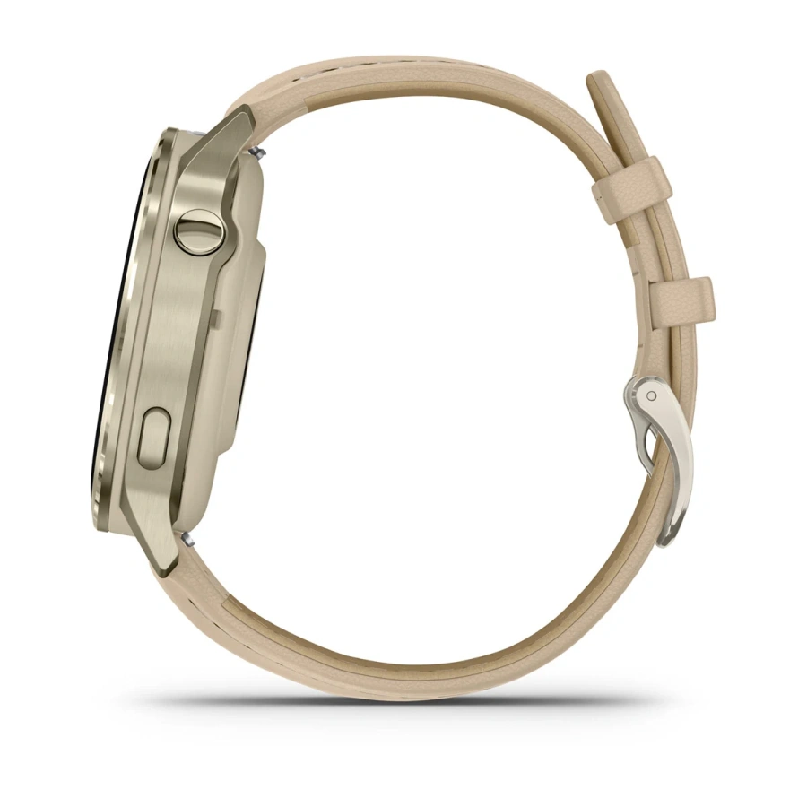 Смарт-годинник Garmin Venu 4 41 mm Lunar Gold with Bone Silicone Band and Light Sand Leather Band (010-03013-03)