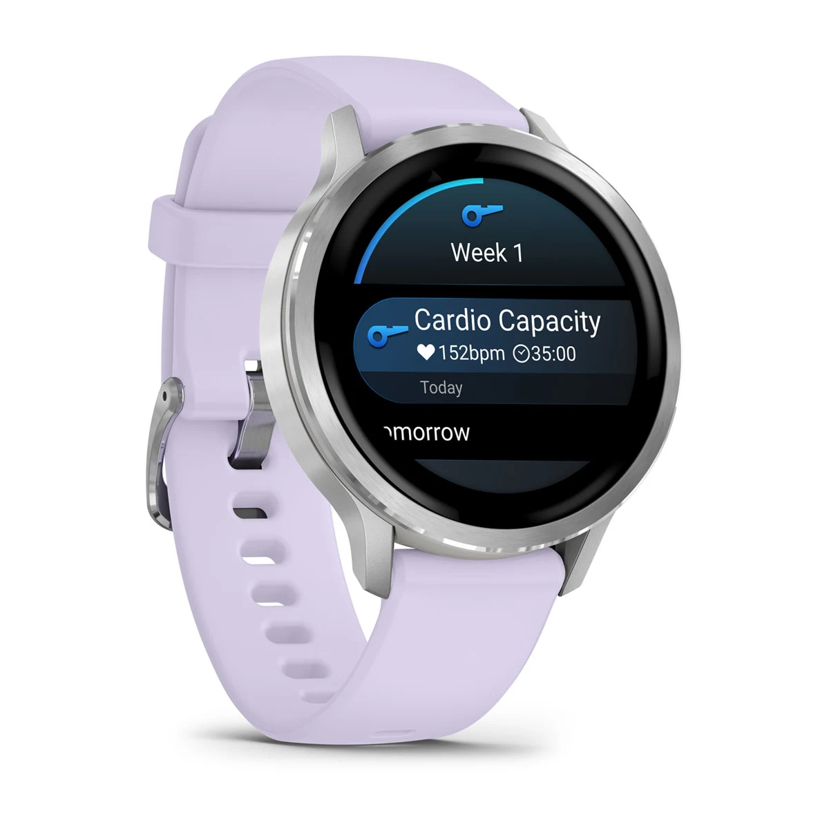 Смарт-годинник Garmin Venu 4 41 mm Silver with Periwinkle Silicone Band (010-03013-01)