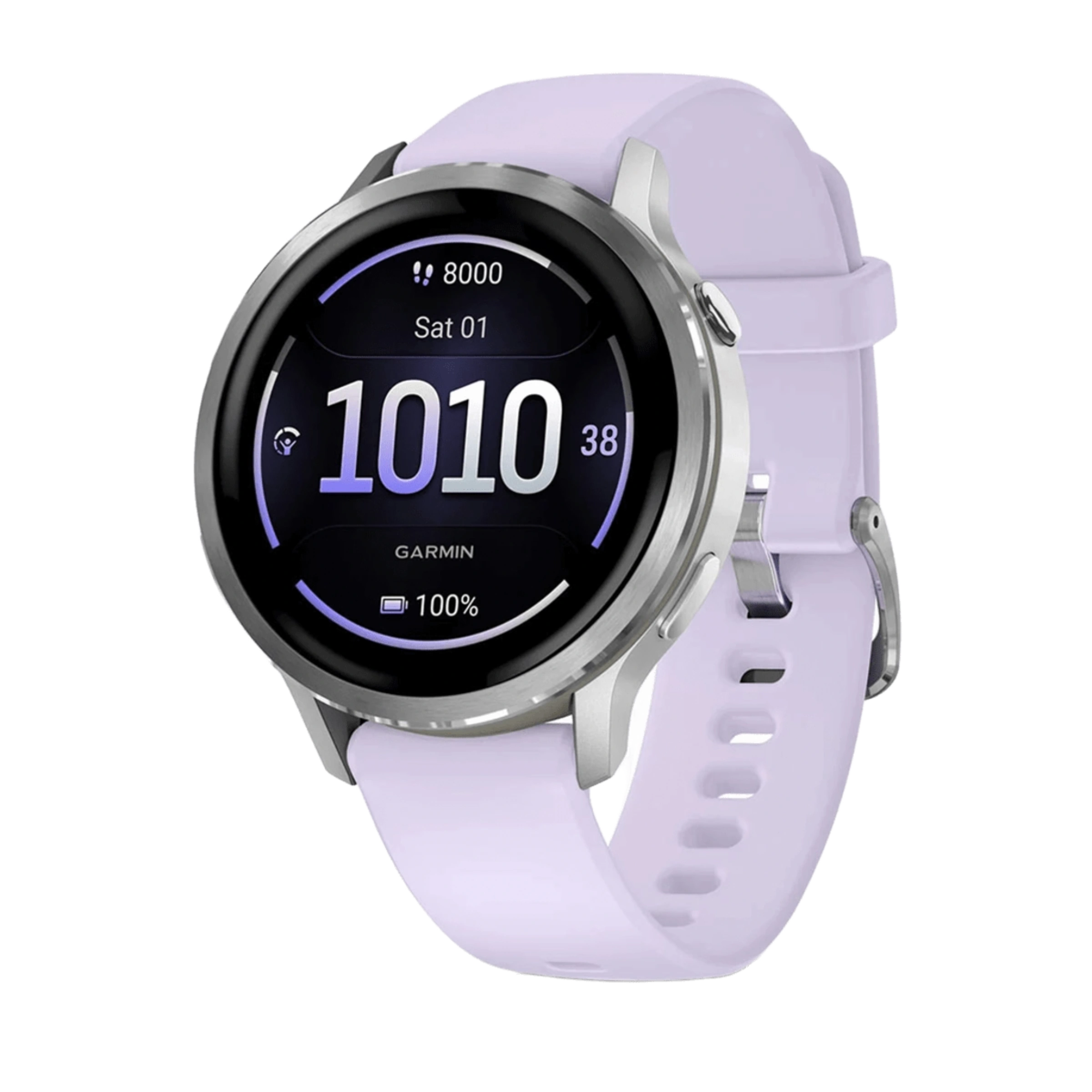 Смарт-часы Garmin Venu 4 41 mm Silver with Periwinkle Silicone Band (010-03013-01)