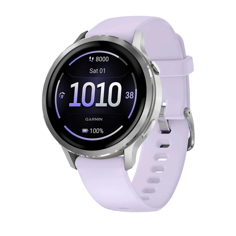 Смарт-годинник Garmin Venu 4 41 mm Silver with Periwinkle Silicone Band (010-03013-01)