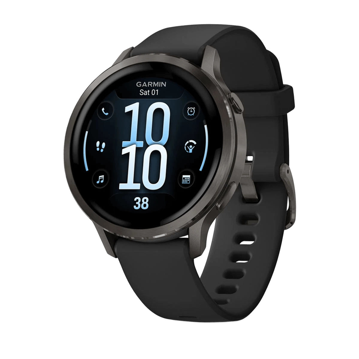 Смарт-часы Garmin Venu 4 41 mm Slate with Black Silicone Band (010-03013-02)