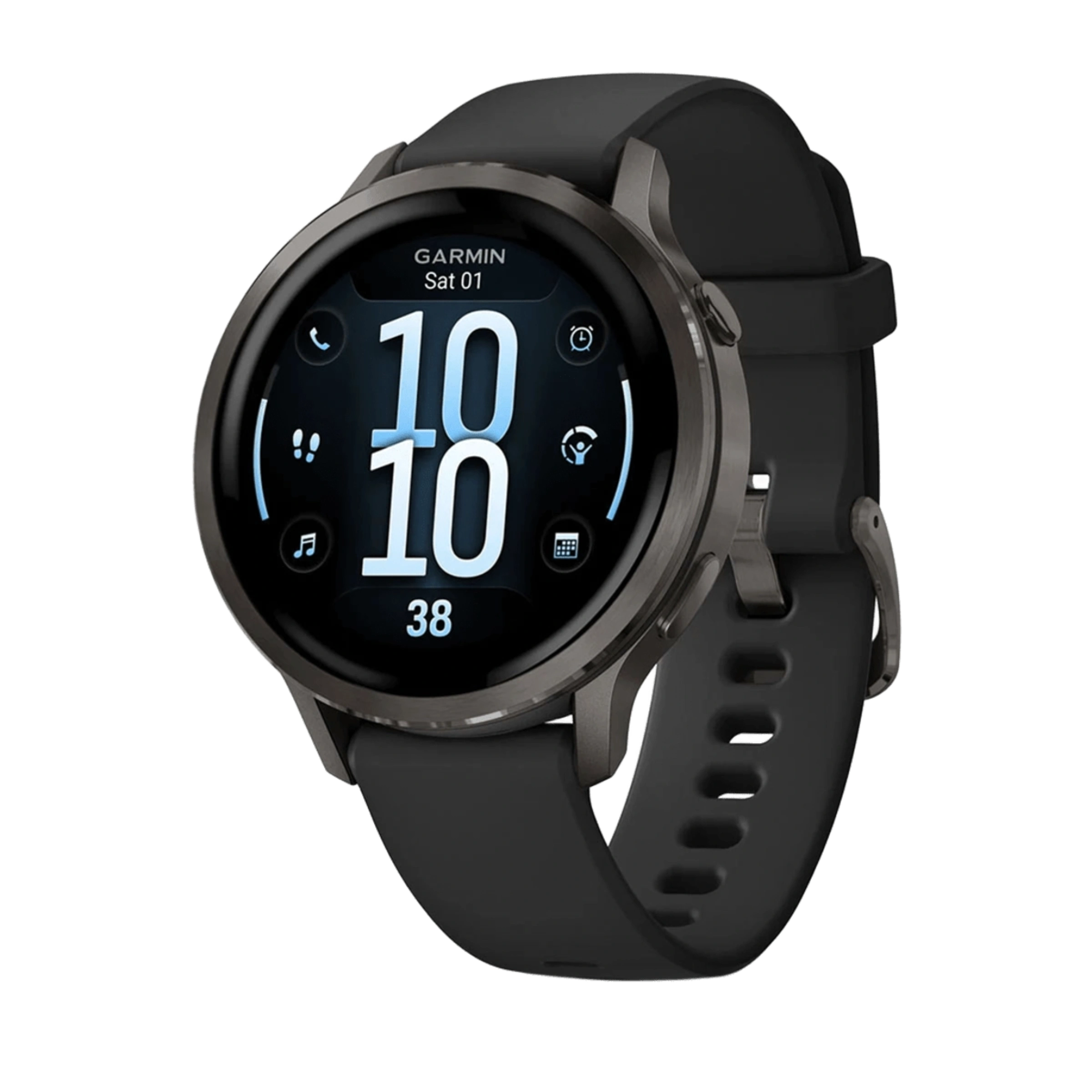 Смарт-часы Garmin Venu 4 41 mm Slate with Black Silicone Band (010-03013-02)