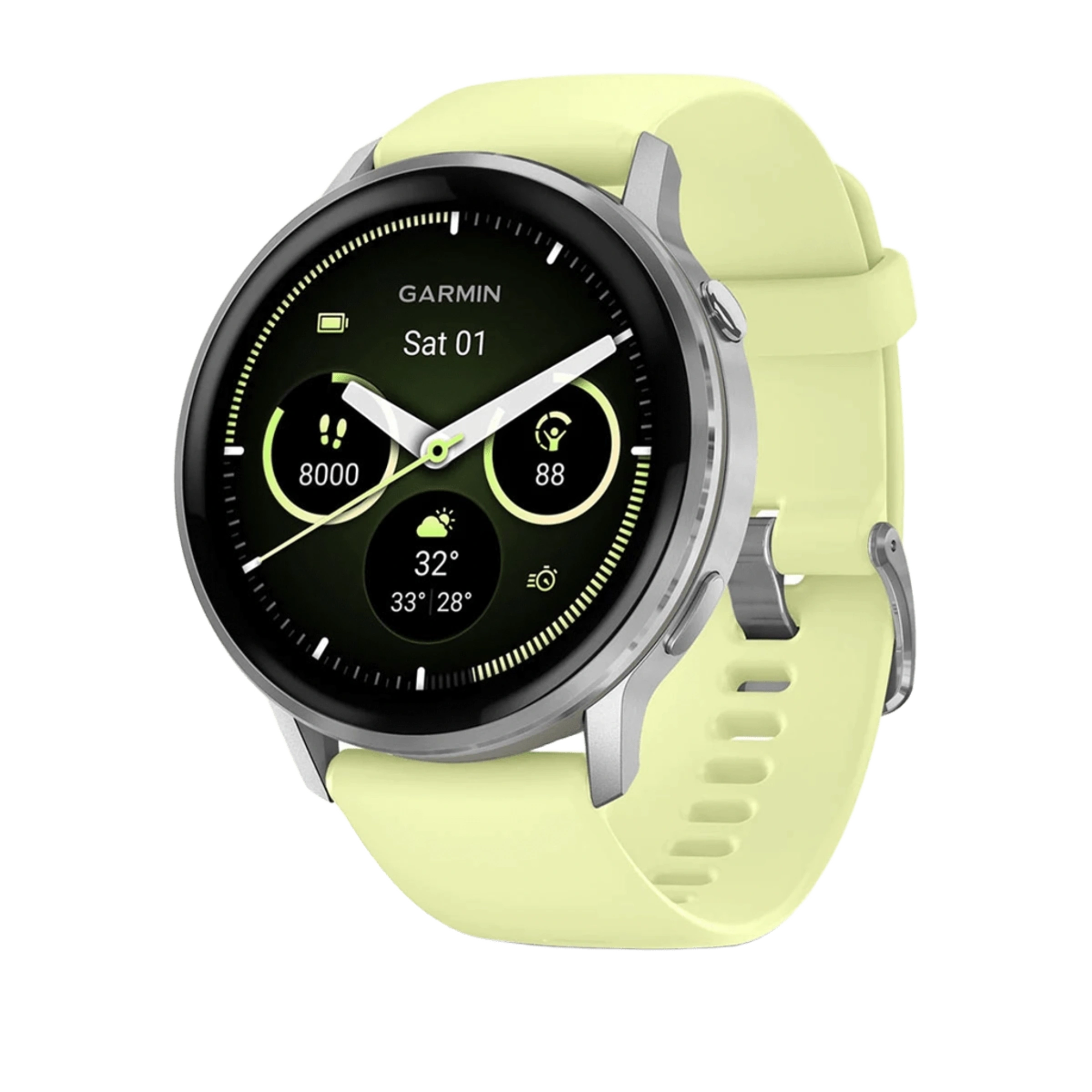 Смарт-часы Garmin Venu 4 45 mm Silver with Citron Silicone band (010-03014-02)