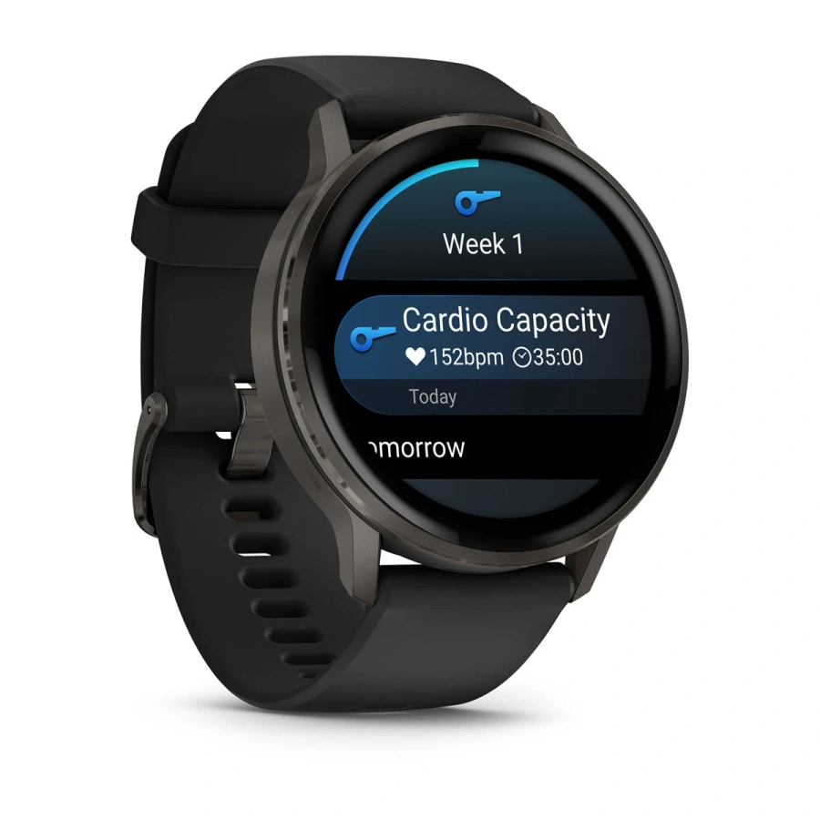 Смарт-часы Garmin Venu 4 45 mm Slate with Black Silicone Band (010-03014-00)