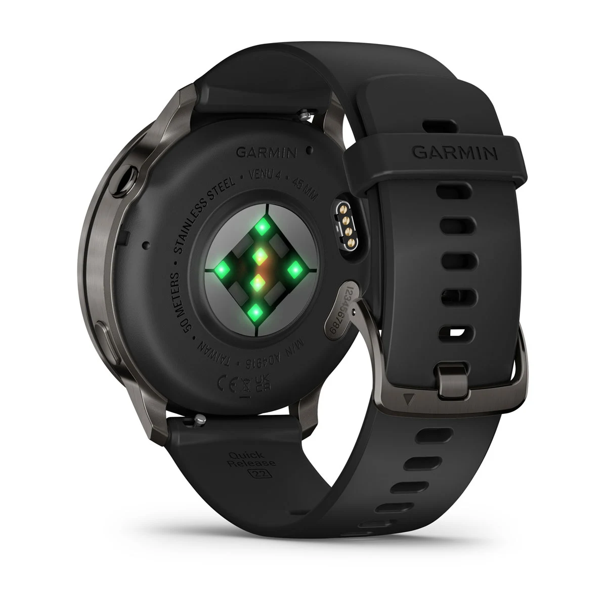 Смарт-годинник Garmin Venu 4 45 mm Slate with Black Silicone Band (010-03014-00)