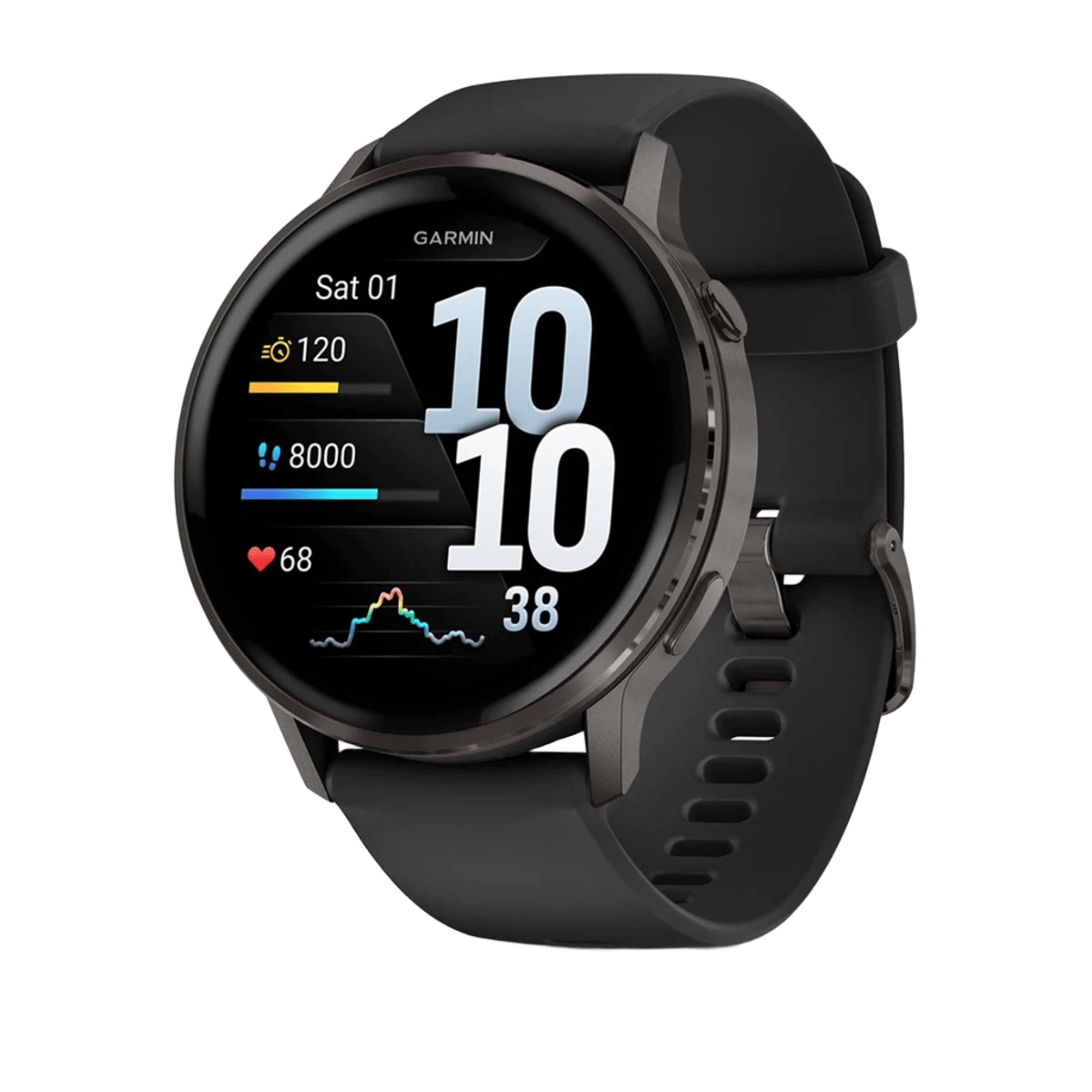 Смарт-часы Garmin Venu 4 45 mm Slate with Black Silicone Band (010-03014-00)