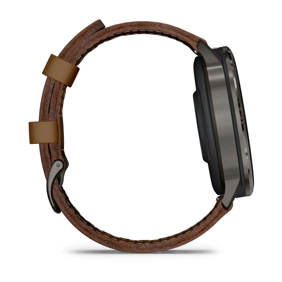 Смарт-часы Garmin Venu 4 45 mm Slate with Black Silicone Band and Brown Leather Band (010-03014-03)