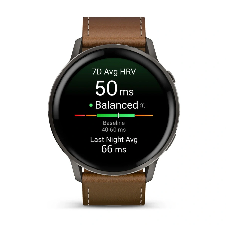 Смарт-часы Garmin Venu 4 45 mm Slate with Black Silicone Band and Brown Leather Band (010-03014-03)