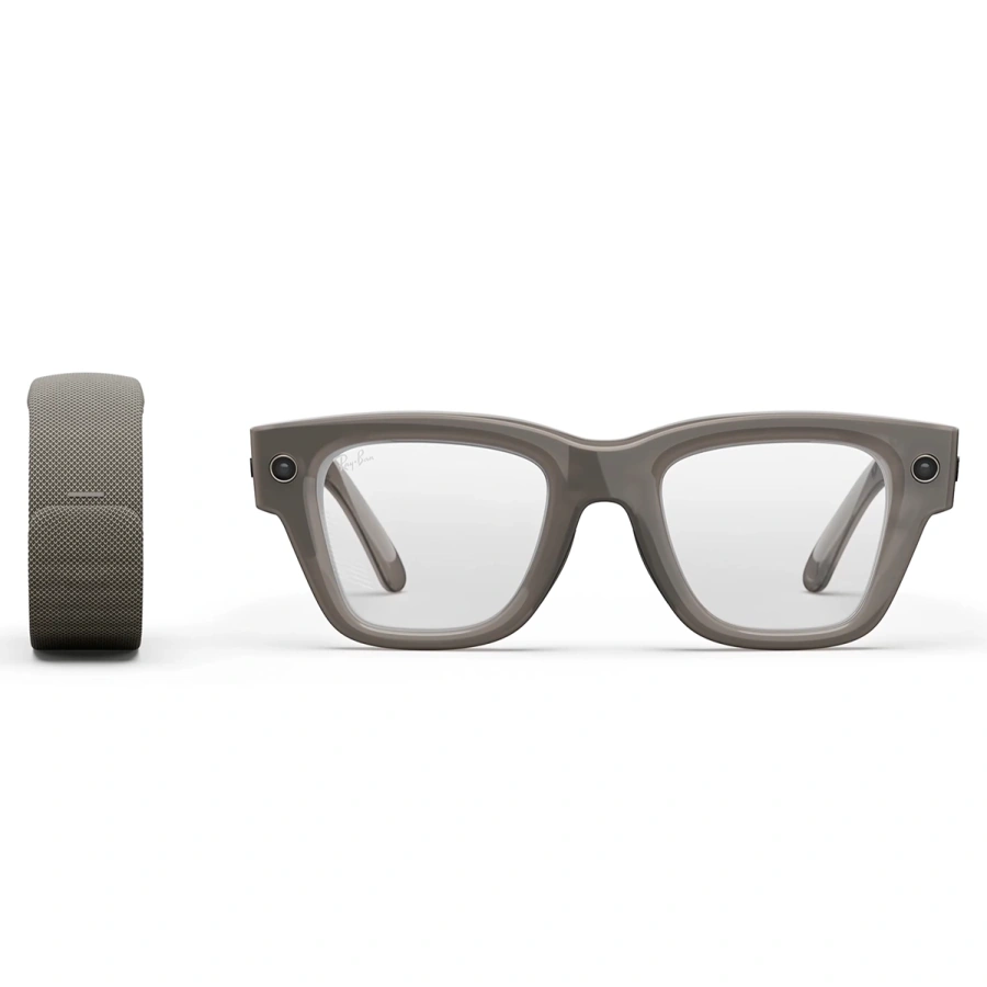 Смарт-очки Meta | Ray-Ban Display Glasses with Meta Neural Band [Large, Band Size 3] - Sand Frame / Clear to Grey Transitions Lenses (SK-1001224-01)