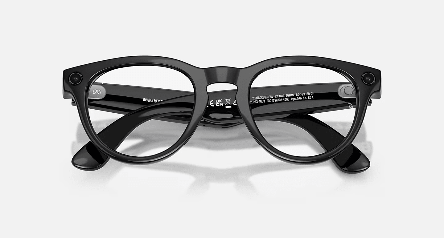 Смарт-окуляри Ray-Ban | Meta Headliner [Gen 2] Low Bridge Fit Standard Shiny Black Frame / Clear to Sapphire Transitions Lenses