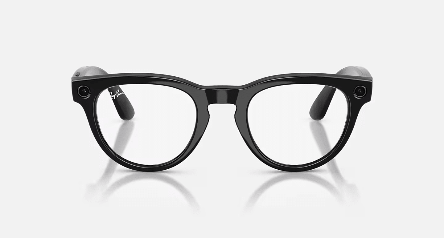 Смарт-окуляри Ray-Ban | Meta Headliner [Gen 2] Low Bridge Fit Standard Shiny Black Frame / Clear to Sapphire Transitions Lenses