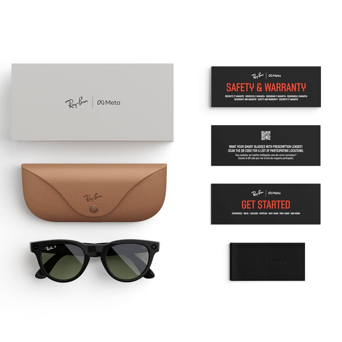 Смарт-очки Ray-Ban | Meta Headliner [Gen 2] Low Bridge Fit Standard Shiny Black Frame / G-15 Green Lenses (RW4013F 601/71 51-23)