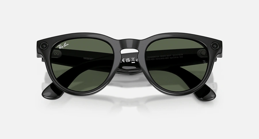 Смарт-окуляри Ray-Ban | Meta Headliner [Gen 2] Low Bridge Fit Standard Shiny Black Frame / G-15 Green Lenses (RW4013F 601/71 51-23)