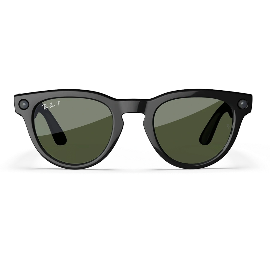 Смарт-окуляри Ray-Ban | Meta Headliner [Gen 2] Low Bridge Fit Standard Shiny Black Frame / G-15 Green Lenses (RW4013F 601/71 51-23)