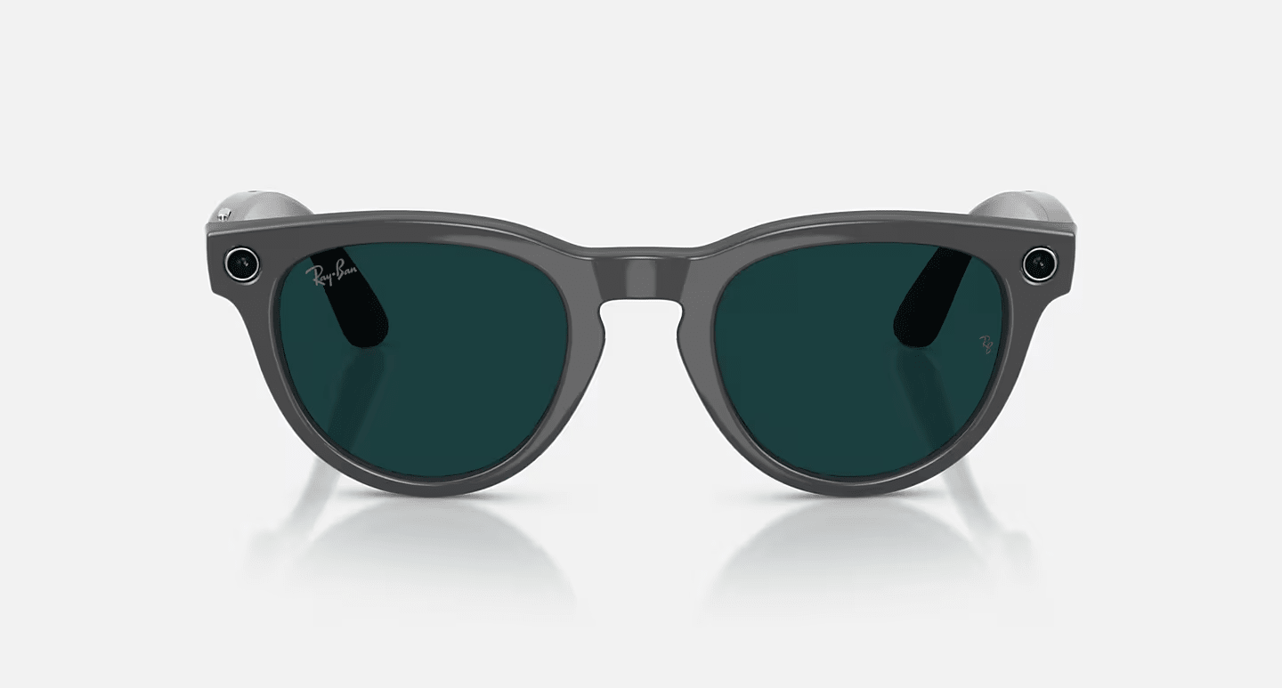 Смарт-очки Ray-Ban | Meta Headliner [Gen 2] Standard Shiny Asteroid Grey Frame / Clear to Emerald Transitions Lenses (RW4013 6702CE 50-23)