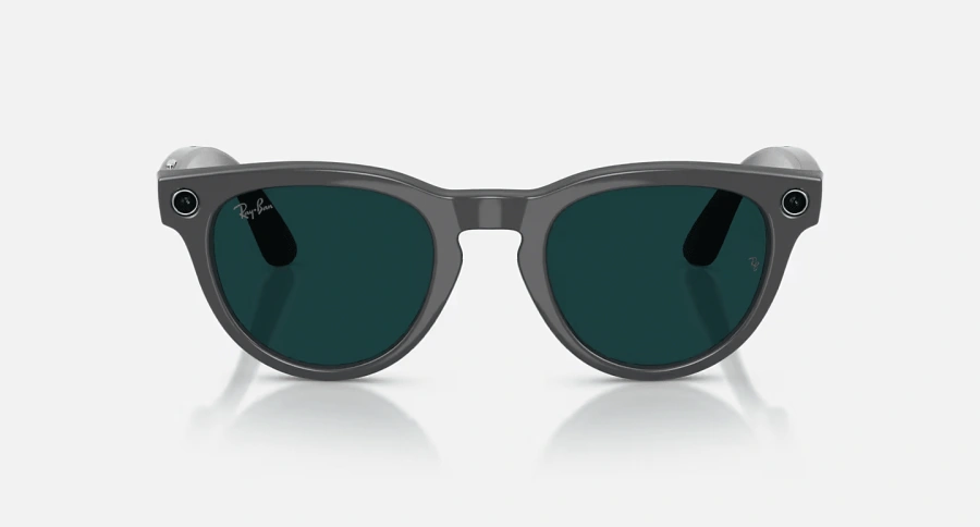 Смарт-окуляри Ray-Ban | Meta Headliner [Gen 2] Standard Shiny Asteroid Grey Frame / Clear to Emerald Transitions Lenses (RW4013 6702CE 50-23)