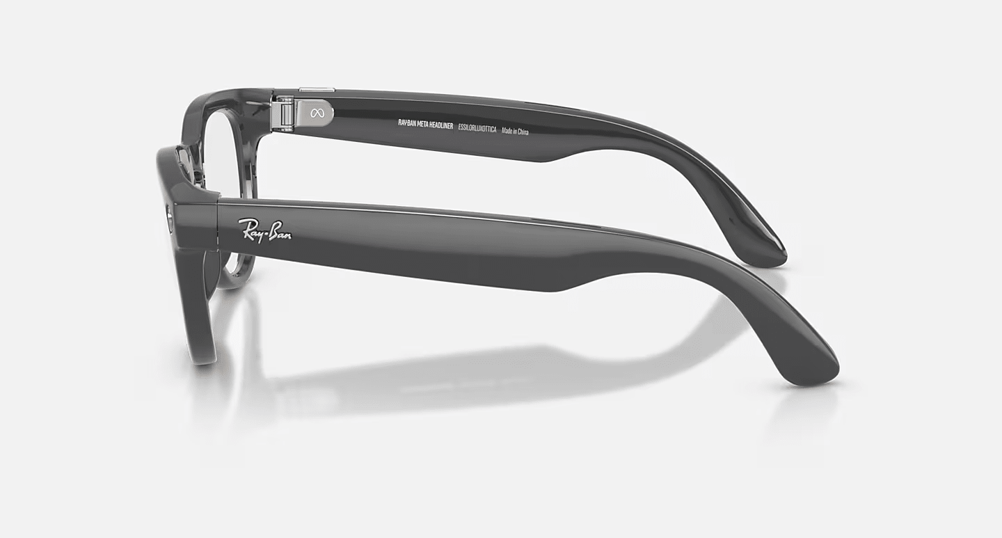 Смарт-очки Ray-Ban | Meta Headliner [Gen 2] Standard Shiny Asteroid Grey Frame / Clear to Emerald Transitions Lenses (RW4013 6702CE 50-23)