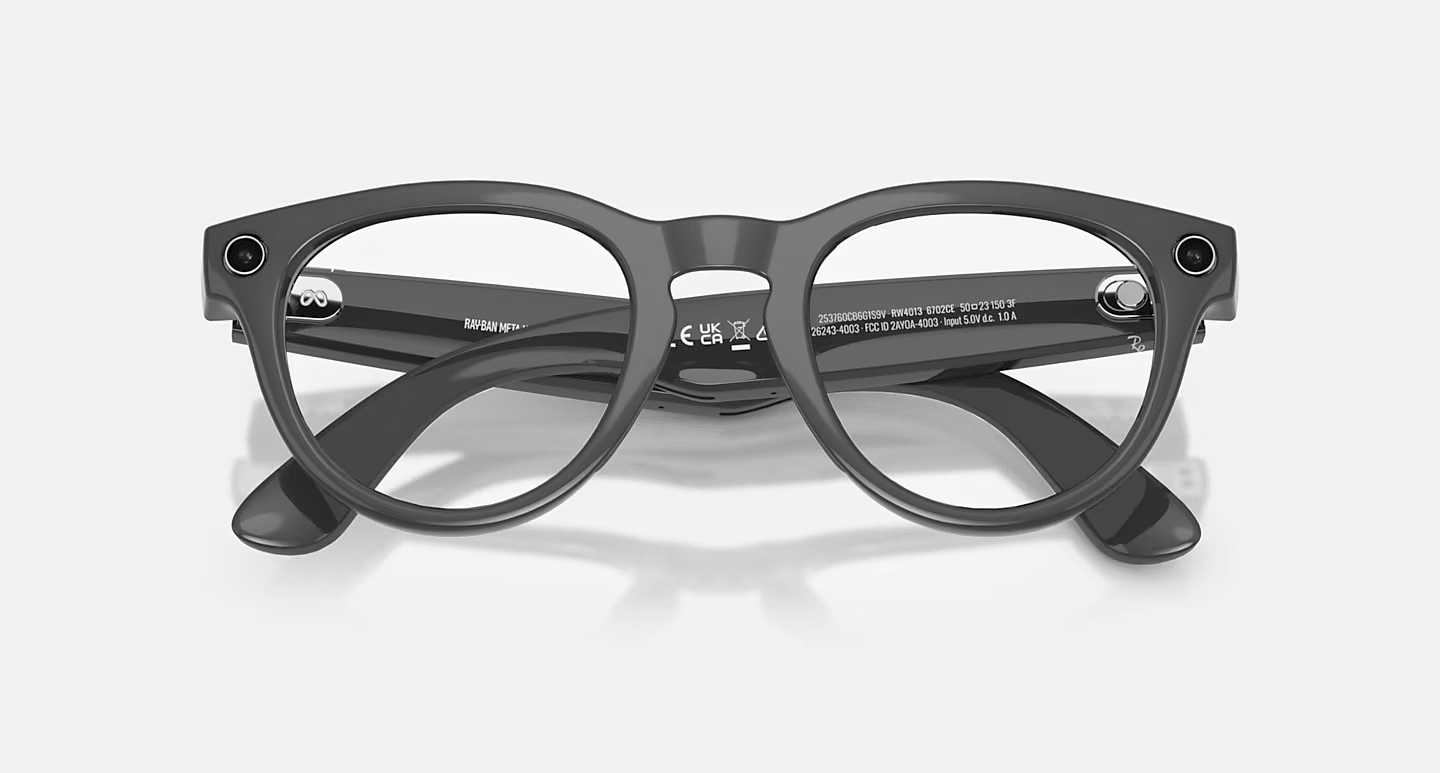 Смарт-очки Ray-Ban | Meta Headliner [Gen 2] Standard Shiny Asteroid Grey Frame / Clear to Emerald Transitions Lenses (RW4013 6702CE 50-23)