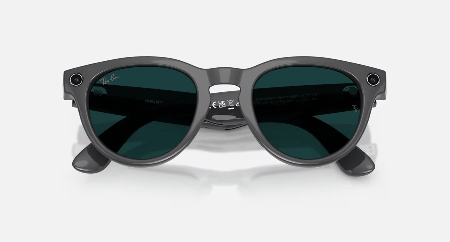 Смарт-окуляри Ray-Ban | Meta Headliner [Gen 2] Standard Shiny Asteroid Grey Frame / Clear to Emerald Transitions Lenses (RW4013 6702CE 50-23)