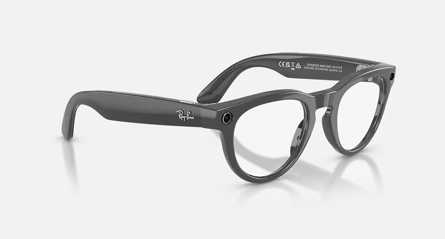Смарт-очки Ray-Ban | Meta Headliner [Gen 2] Standard Shiny Asteroid Grey Frame / Clear to Emerald Transitions Lenses (RW4013 6702CE 50-23)